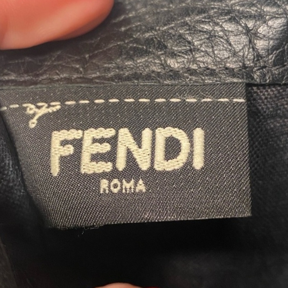 RARE FENDI Selleria 2 Tone Leather Bi Fold Long Wallet Blue / w Black interior - Picture 12 of 12